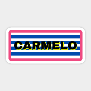 Carmelo City in Uruguay Flag Stripes Sticker